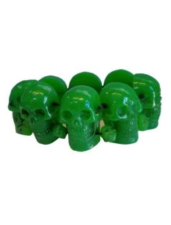 Kreepsville 666 Skull Collection Bracelet: Green