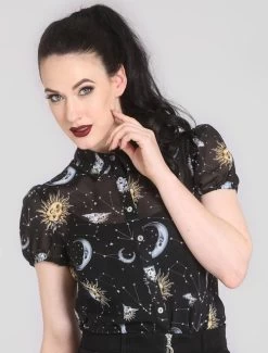 Hell Bunny Solaris Blouse - Small To 4XL -Fashion Apparel Big C Edit Front 43978.1673436156