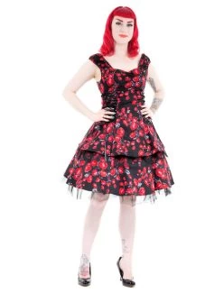 Hearts And Roses Red Rose Tea Dress