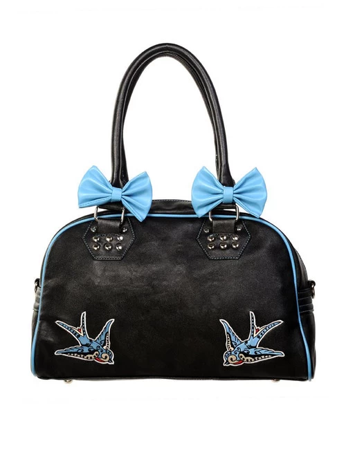 Banned Blue Swallows Handbag 3 Banned Blue Swallows Handbag