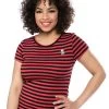 Sourpuss Striped Jolly Roger Top