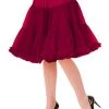 Banned Walkabout 20" Petticoat: Bordeaux -Fashion Apparel Big C Edit Front 49232.1556852343