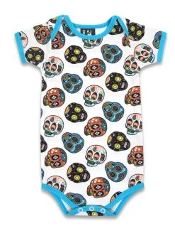 Six Bunnies Romper: Sugar Skulls II - 0-3 Months