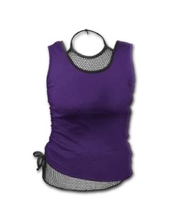 Spiral Purple 2 In 1 Mesh Neck Tank