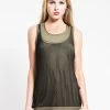 Tripp NYC Circa Mesh Tank: Olive / Black -Fashion Apparel Big C Edit Front 62202.1597238288
