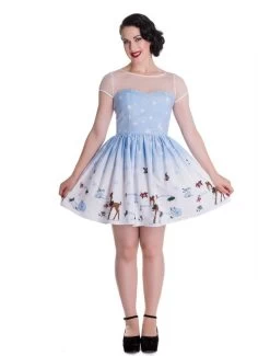 Hell Bunny Nevara Christmas Mini Dress - Small And Large