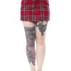 Sourpuss Five Pocket Mini Skirt: Red Plaid - Small 2 Sourpuss Five Pocket Mini Skirt: Red Plaid - Small -Fashion Apparel Big C Edit Front 69015.1578639801