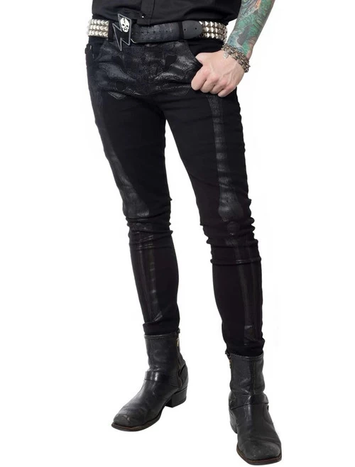 Kreepsville 666 Skeleton Unisex Skinny Jeans: Black Bone 3 Kreepsville 666 Skeleton Unisex Skinny Jeans: Black Bone
