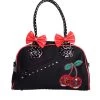 Banned Black Cherry Skulls Handbag