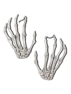 Too Fast Skeleton Hands Oversized Hoop Earrings
