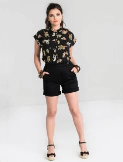 Hell Bunny Yaz Shorts: Black - XS, Medium And 4XL -Fashion Apparel Big C Edit Front 80874.1606897234