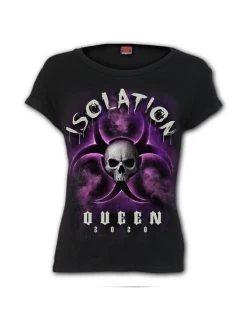 Spiral Isolation Queen Boatneck Cap Sleeve Top - Small