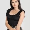 Hell Bunny Rio Top: Black - XS -Fashion Apparel Big C Edit Front 87094.1567913320