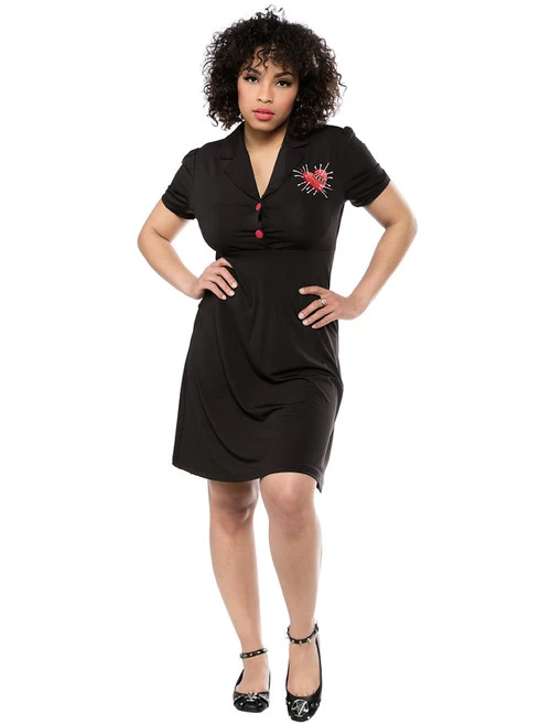 Sourpuss Rosie Dress: Voodoo Heart - XS 4 Sourpuss Rosie Dress: Voodoo Heart - XS - Image 2