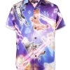 Loose Riders Button Up Shirt: Catpocalypse - Small -Fashion Apparel Big C Edit Front 95116.1592392386
