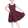 Hearts And Roses Black Bombshell Cherry Kid's Dress