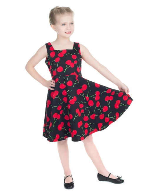 Hearts And Roses Black Bombshell Cherry Kid's Dress 3 Hearts And Roses Black Bombshell Cherry Kid's Dress
