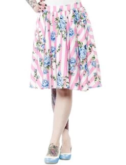 Sourpuss Carousel Roses Sweets Skirt - Small