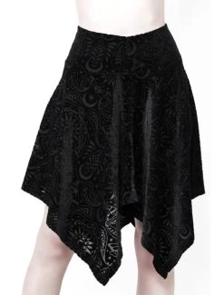 Killstar Etta Burnout Velvet Skirt - XS And Small