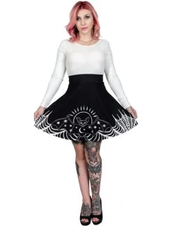 Too Fast Starry-Eyed Bat Skater Skirt