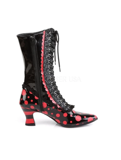 Funtasma Victorian Witch Boots: Red 7 Funtasma Victorian Witch Boots: Red - Image 5