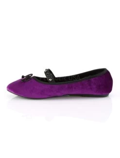 Demonia Drac Velvet Flats: Purple -Fashion Apparel Big C Edit Inside 68493.1551150096