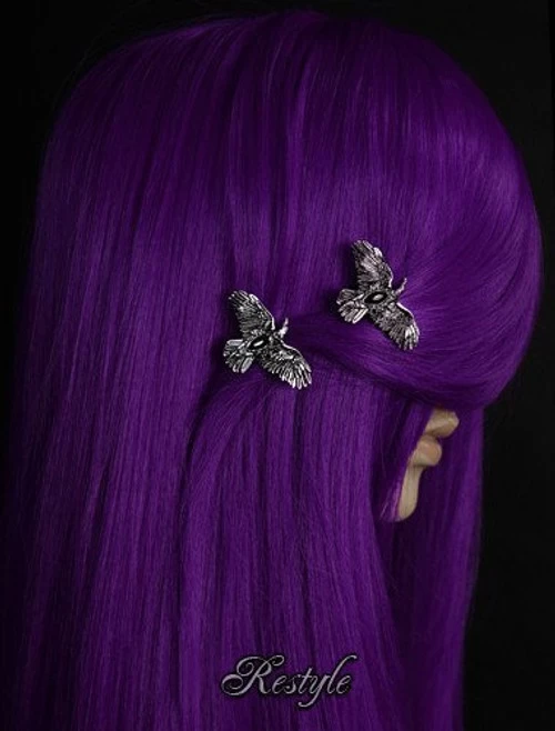 Restyle Black Diamond Raven Hair Clips (pair) 6 Restyle Black Diamond Raven Hair Clips (pair) - Image 4