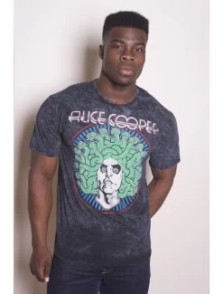 Alice Cooper Medusa Unisex T-Shirt: Stonewash- Small 6 Alice Cooper Medusa Unisex T-Shirt: Stonewash- Small -Fashion Apparel Big C Edit Model 3 59295.1580463249