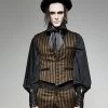 Punk Rave Striped Steampunk Waistcoat -Fashion Apparel Big C Edit Model Front 97861.1560483796