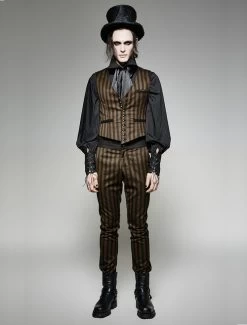 Punk Rave Striped Steampunk Pants -Fashion Apparel Big C Edit Model Full 70645.1559194203
