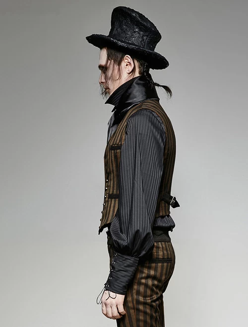 Punk Rave Striped Steampunk Waistcoat 5 Punk Rave Striped Steampunk Waistcoat - Image 3