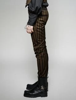 Punk Rave Striped Steampunk Pants -Fashion Apparel Big C Edit Model Side 77715.1559194187
