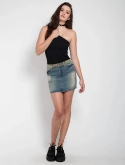Tripp NYC Denim / Camo Split Skirt 17 Tripp NYC Denim / Camo Split Skirt -Fashion Apparel Big C Edit Model 15633.1642072365