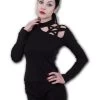 Spiral Pentagram Shoulder Long Sleeve Top