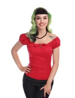 Collectif Lorena Top: Red - 3XL