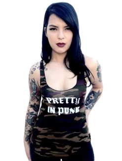 Gypsy Treasures Pretty In Punk Camo Tank