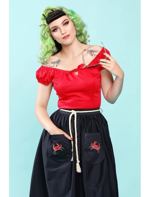 Collectif Lorena Top: Red - 3XL 8 Collectif Lorena Top: Red - 3XL - Image 6