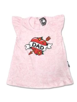 Six Bunnies Pink Dad Tattoo Dress - 0-3 Months