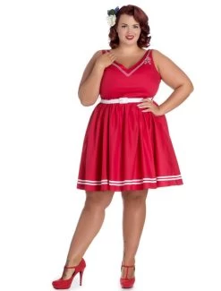 Hell Bunny Ariel Dress Red - 3XL