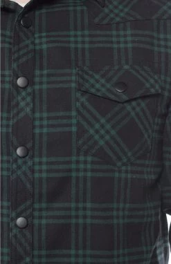 Kustom Kreeps Plaid Western Button Down: Black / Green 12 Kustom Kreeps Plaid Western Button Down: Black / Green -Fashion Apparel Big C Edit Pocket 45818.1576990113