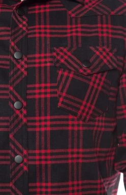 Kustom Kreeps Plaid Western Button Down: Black / Red 9 Kustom Kreeps Plaid Western Button Down: Black / Red -Fashion Apparel Big C Edit Pocket 86683.1576990462