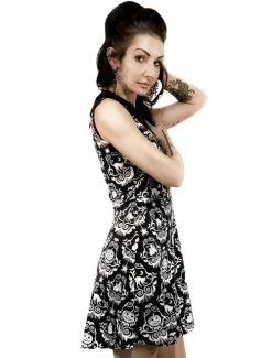 Too Fast Halloween Bat Collar Skater Dress -Fashion Apparel Big C Edit Side White Background 21727.1558511285