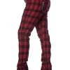 Banned Check Stretch Skinny Jeans Plus Size: Red - 4XL -Fashion Apparel Big C Edit Side 43851.1548922058