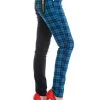 Banned Stretch Skinny Jeans: Black / Blue Check 2 Banned Stretch Skinny Jeans: Black / Blue Check -Fashion Apparel Big C Edit Side 79178.1561790844