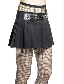 Tripp NYC Black Pleated Belted Skirt - Large -Fashion Apparel Big C Edit Sideish 82562.1598518604