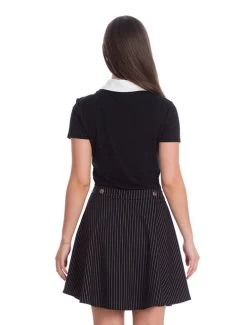 Banned Alternative Pinstripe Pinafore / Skirt Combo -Fashion Apparel Big C Edit Skirt Close Up Back 70616.1628653807