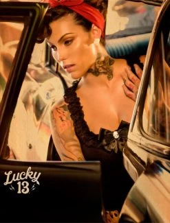 Lucky 13 Victorian Cameo Ruffle Garter Tank -Fashion Apparel Big C Edit Stylised 1 90588.1569650633