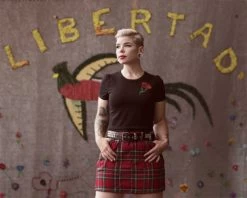 Sourpuss Five Pocket Mini Skirt: Red Plaid - Small -Fashion Apparel Big C Edit Stylised 05591.1578639794
