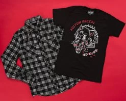 Kustom Kreeps Plaid Western Button Down: Black / White -Fashion Apparel Big C Edit Stylised 23249.1576989677