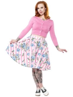 Sourpuss Carousel Roses Sweets Skirt - Small -Fashion Apparel Big C Edit Stylised 25298.1567066936